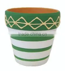 terracotta indoor mini vase by hand painted