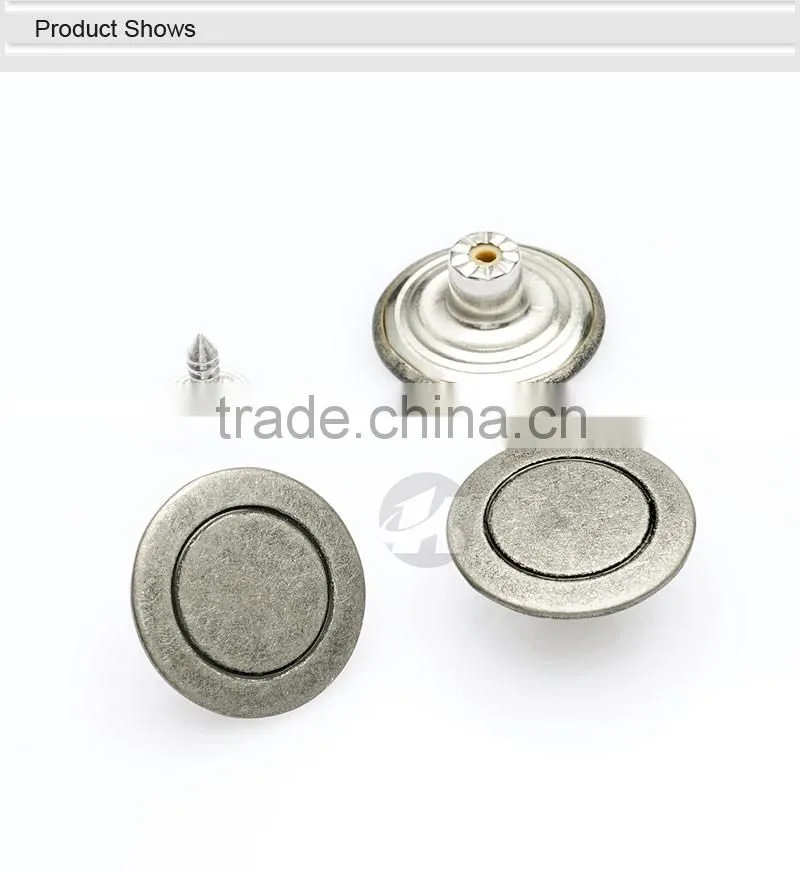 Cheaper Brass Black Nickle Metal Jeans Button Cover