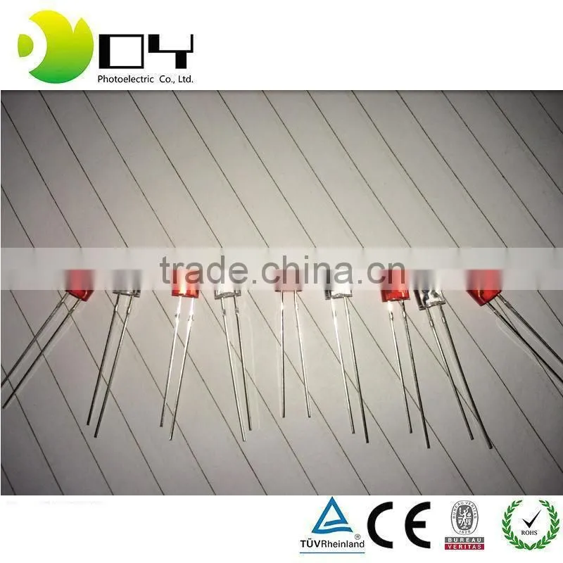 High Quality Through Hole Type Colored Round Oval Straw hat 5mm LED Diode