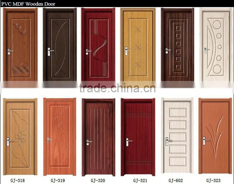 2050*850*40mm Coating PVC Sheet Wooden Door