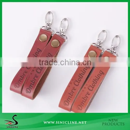 Sinicline Hand made custom brown garment genuine leather label, leather patch