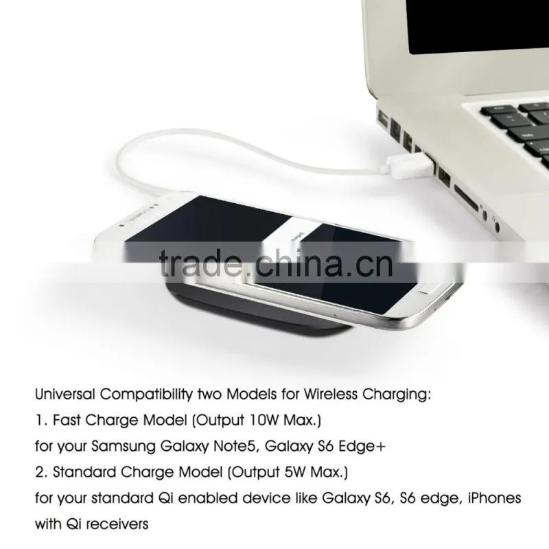 2016 new arrived 9v fast charger qi wireless chager for Samsung Note5 S6 edge
