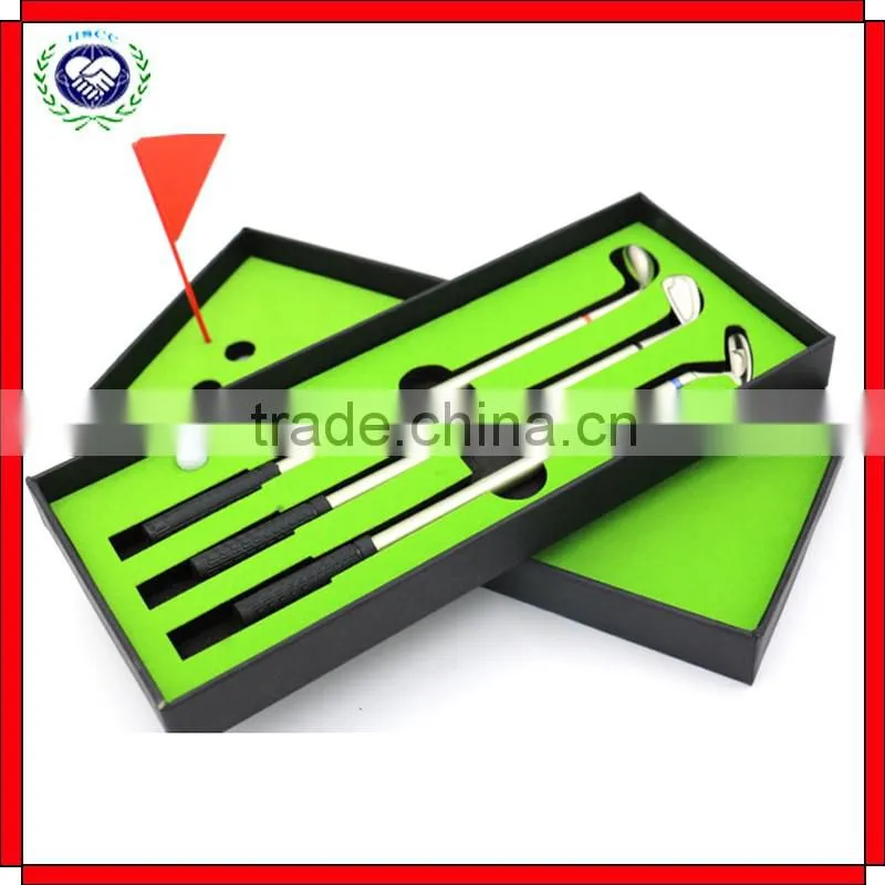 High Quality Souvenir Gifts 3 Metal Pen Mini Golf Pen Set