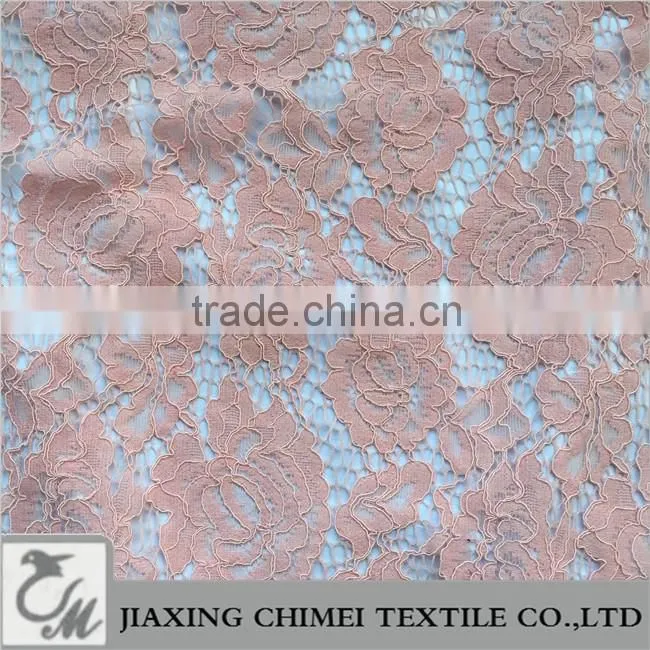 cording embroidery pink lace fabric