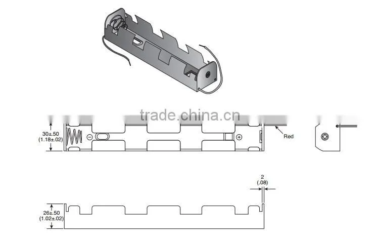 BH241 Battery holder ,battery holder ,4 C Battery Holder with wire leads