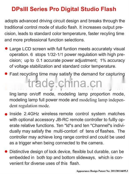 JINBEI DPSIII Series 800W High Power Photo Studio Flash, Strobe, Monolight, Photographic Studio Equipment