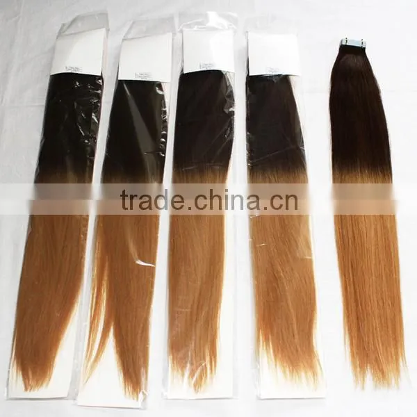 PU Tape In remy hair straight 100% human hair extensions