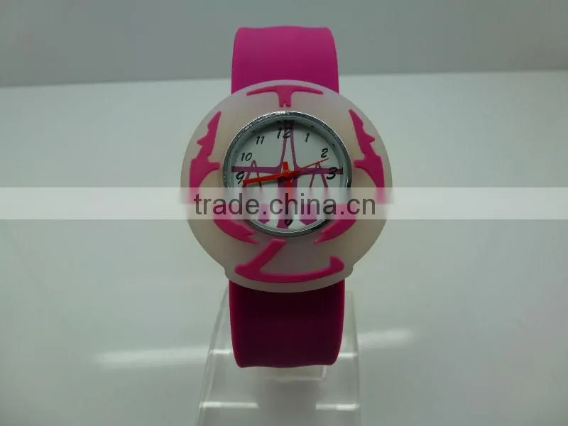 2016 top hot cartoon rabbit silicone snap band digital watches for children