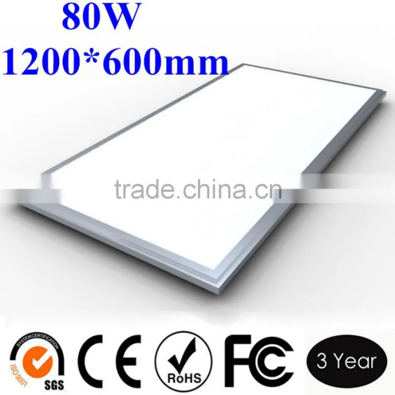 2X4ft 80W led screen panel with CE ROHS square flat led panel ceiling lighting