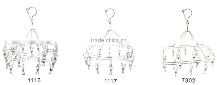 china supplier laundry Products Stainless Steel Sock Hanger with 20clips