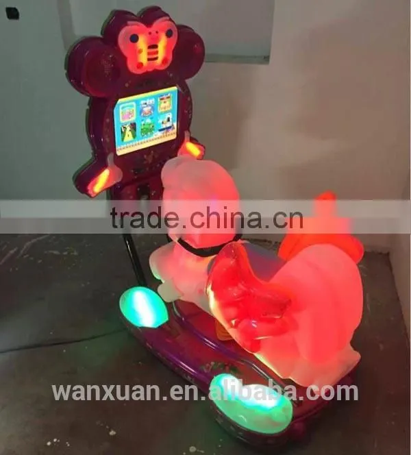 Led screen video racing game horse ride coin operatd kiddie ride