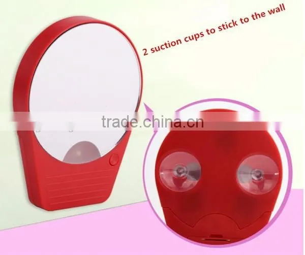 10x magnifying suction cup illuminated led makeup mirror
