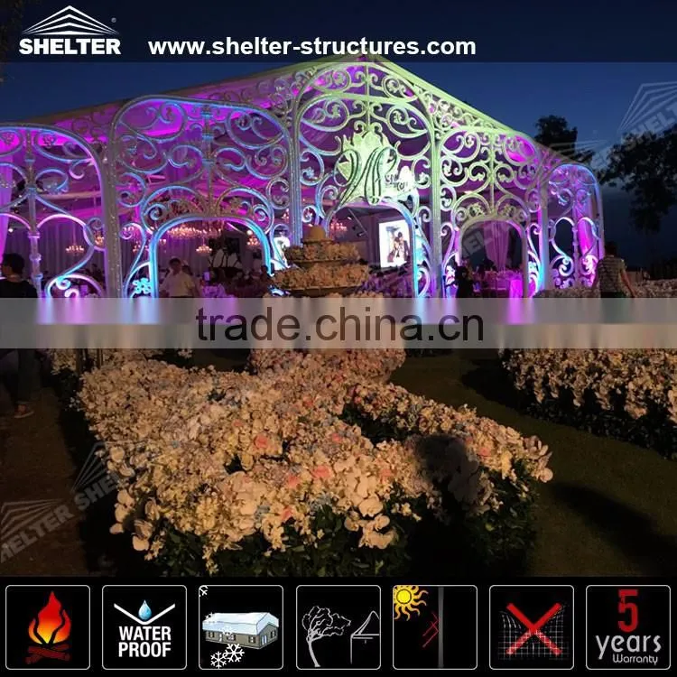 Wedding tent with wooden chair with capacity of 500 people