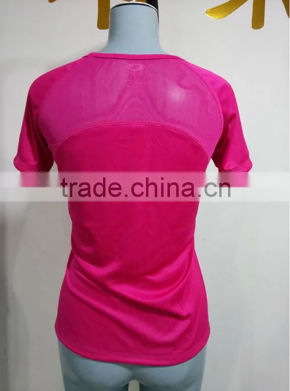 Hot Selling stretch yard dye short t-shirt Fitness wear