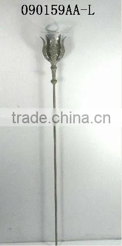 090159AA-L Iron garden stick w/hurricane stand