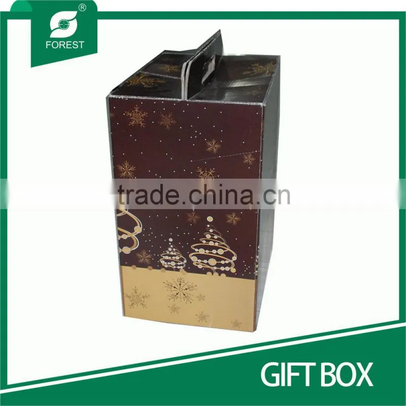 BEAUTIFUL DESIGN CORRUGATED CARDBOARD GIFT BOX WITH HANDLES