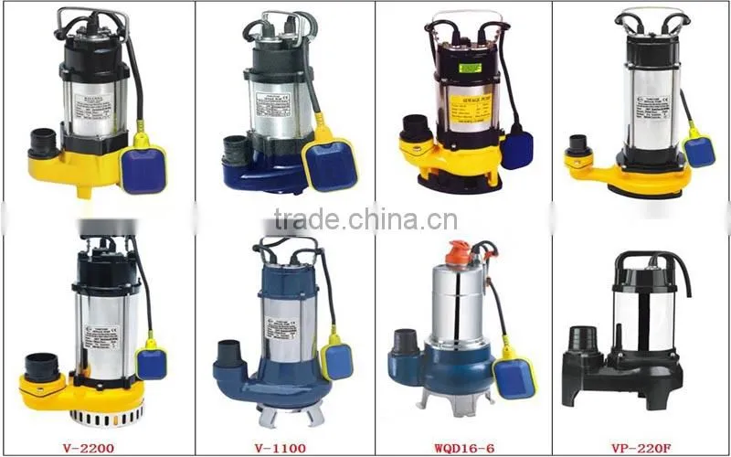 WQ Model best hot-sale submersible sewage water pump,sewage pumps with grinder system
