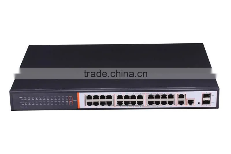 Atongda 10/100/1000Mbps 24 port 1000M Fiber POE Switch 2 SFP combo PoE switch