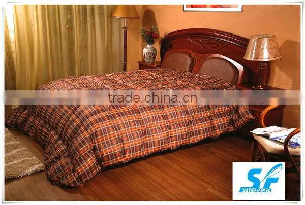 soft cotton check style water proof goose down feather duvet/ micro fiber comforter/patchwork quilt