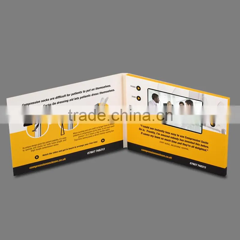 Customize Printing LCD Video Greeting Card / LCD Video Brochure Card with 5 Inch Screen