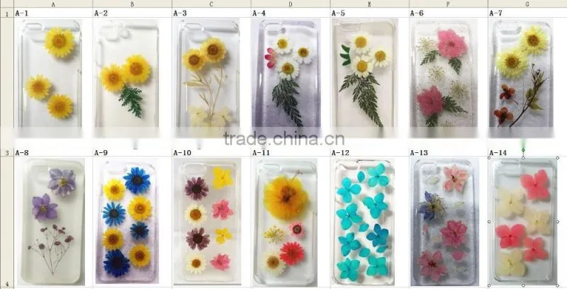 2016 Unique design real flower phone cover tpu soft phone case for iphone 6