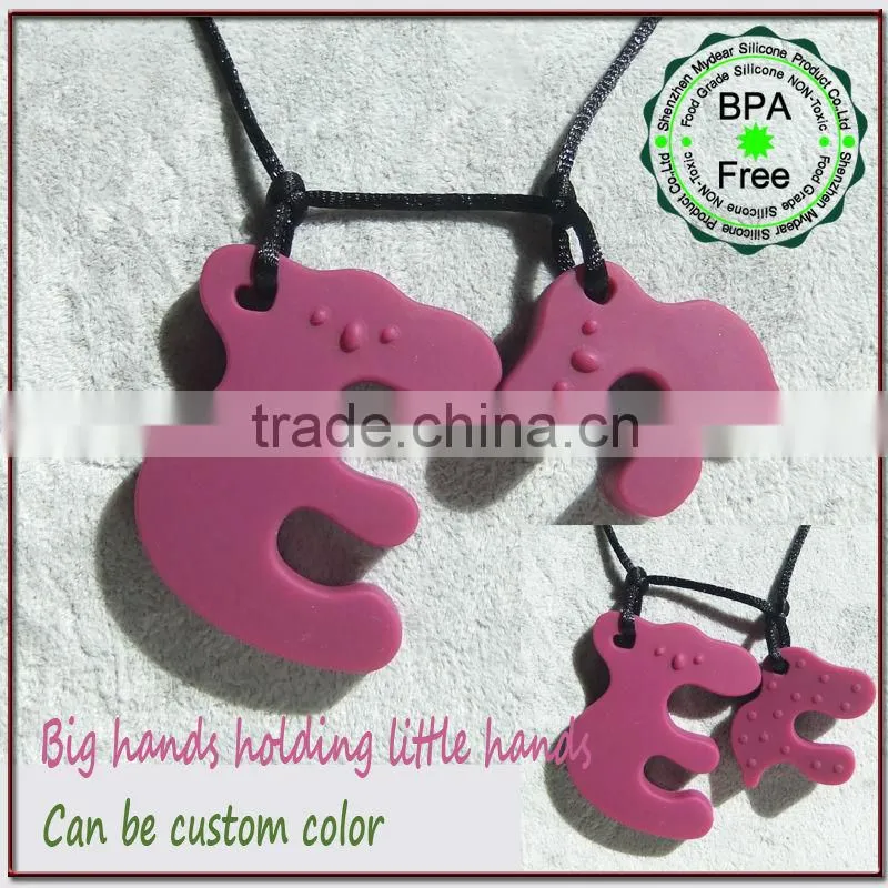 Silicone Teething Necklace Wholesale/Food-safe New Mom Fun Teething Jewelry Fashion