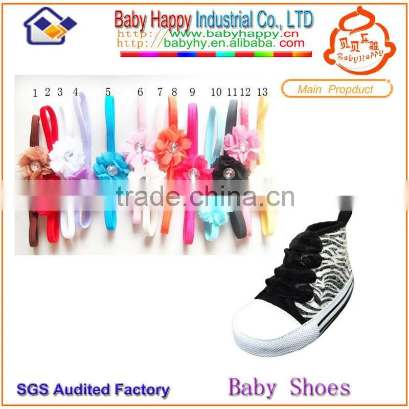 headband and genuine soft leather baby shoes