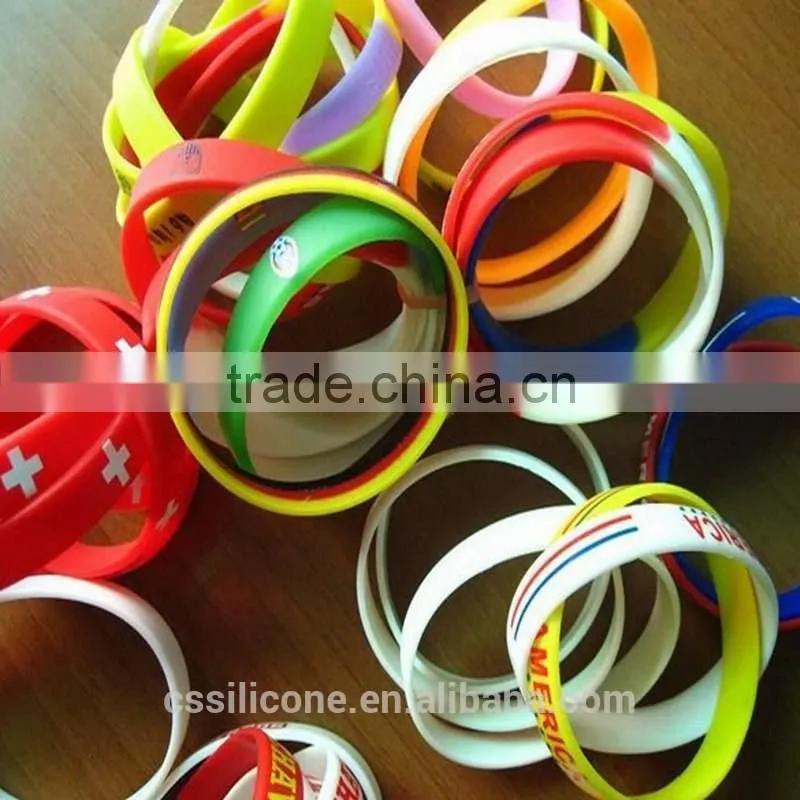 Bulk cheap silicone bracelet/ Color Filled Silicone Wristband/meaningful silicone wristbands factory wholesale