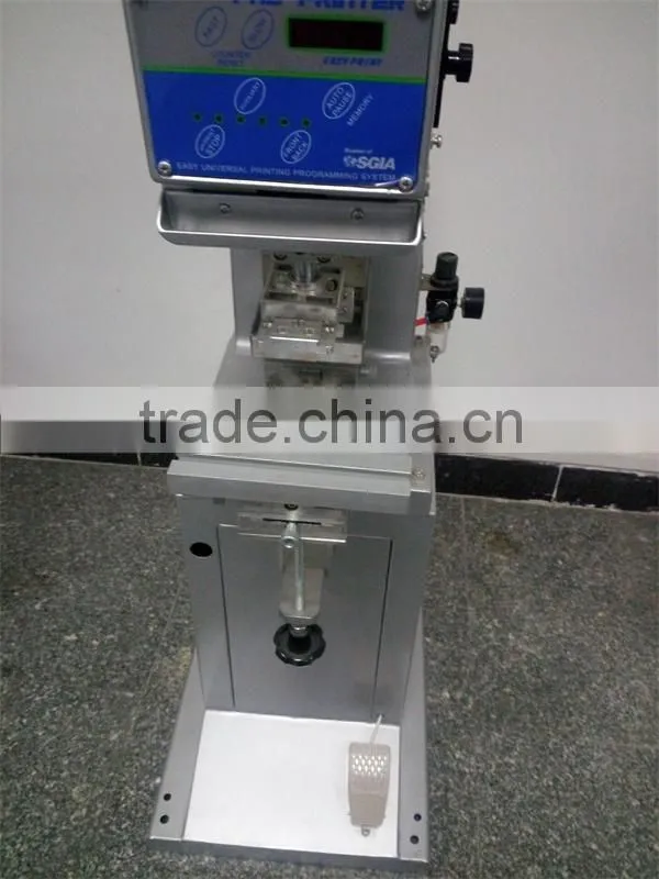 GW-MINI/B-CP semi automatic 1 color pad printing machine closed ink cup pad printing machinery