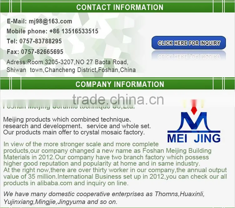 cuc cutting machine for crystal mosaic factory