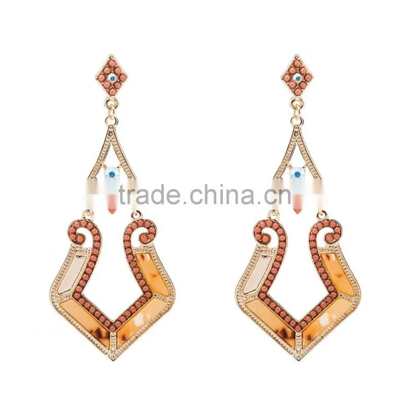 2016 Bohemia Style Zinc Alloy Lady Glod Long Earring