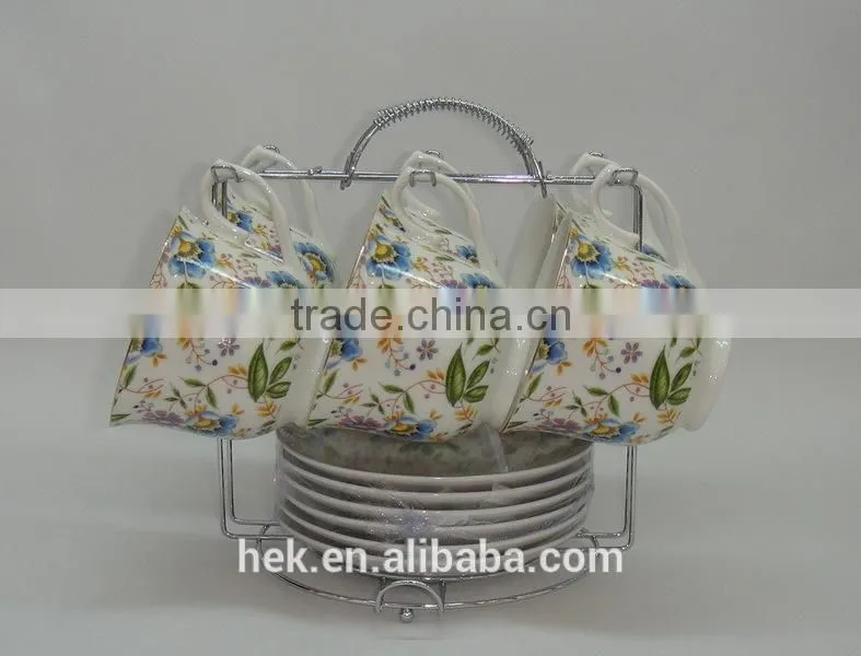 hot selling elegant colored cup and saucer