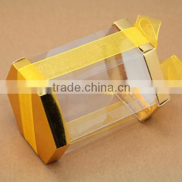 gold high-end paper packaging box with PVC