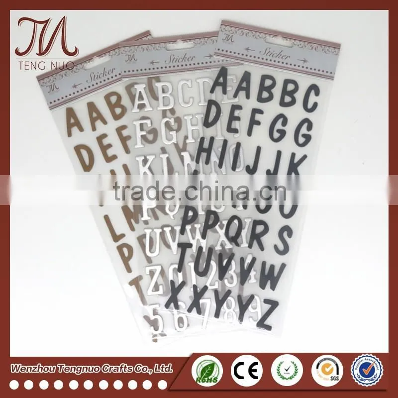 Custom DIY Cardboard Alphabet Sticker, Gold&Sliver Foil Stickers