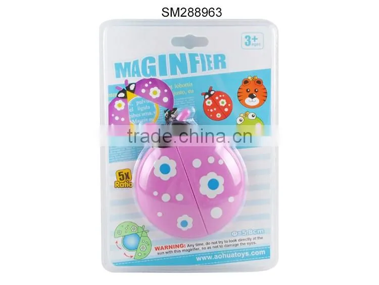 Outdoor scientific magnifing glass plastic mini kids magnifier