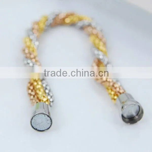Stainless Steel mesh chain bracelets,Gold plated mesh magnetic bracelets