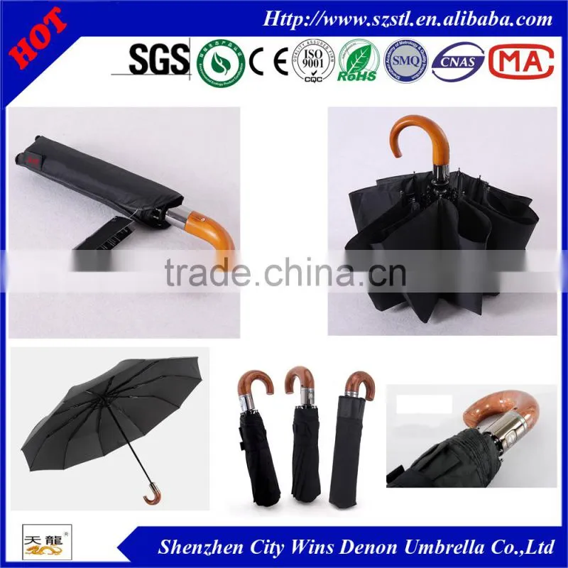 High quality straight elegant wooden umbrella,fashion wooden automatic umbrella from China suppliers,wooden handle umbrella