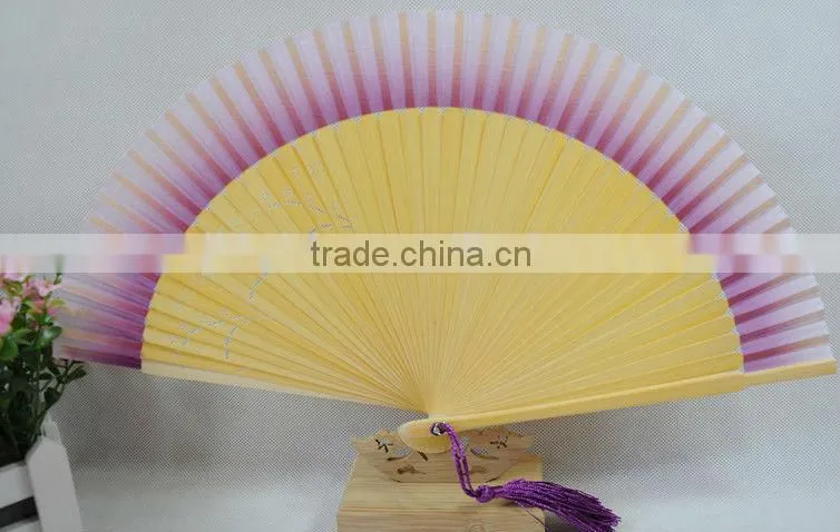 Eco-friendly popular silk bamboo fan