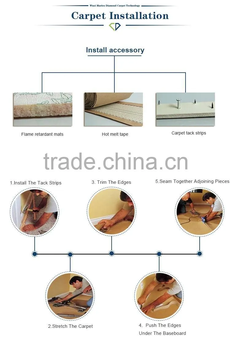 High-Low Loop Piles Environment Non-Toxic Carpet