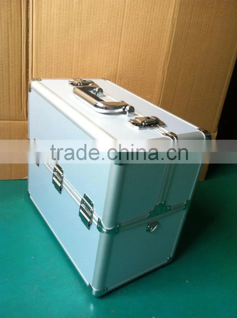 aluminum storage carrying with rremovable dividers double-open aluminum tool box set