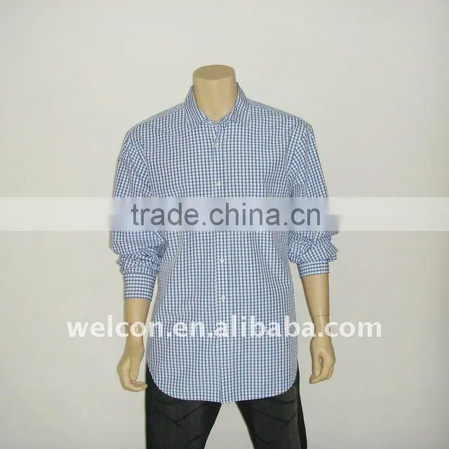 Chinese factory processing ODM OEM 100% cotton casual long sleeve popular check men's shirt