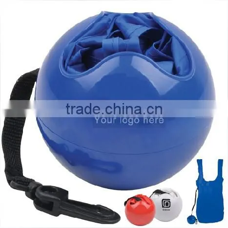 Promotion cheap logo foldable ball shopping bags