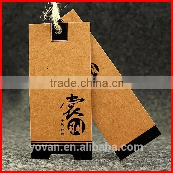 Hot Sale Kraft paper Cardboard Jeans price Hang Tag With ribbon manufacture