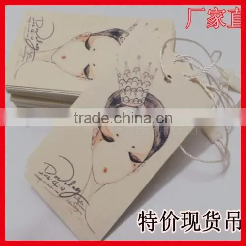 2014 Hot Sale New Design Custom Paper Print Recyclable Fancy Garment Hang Tags