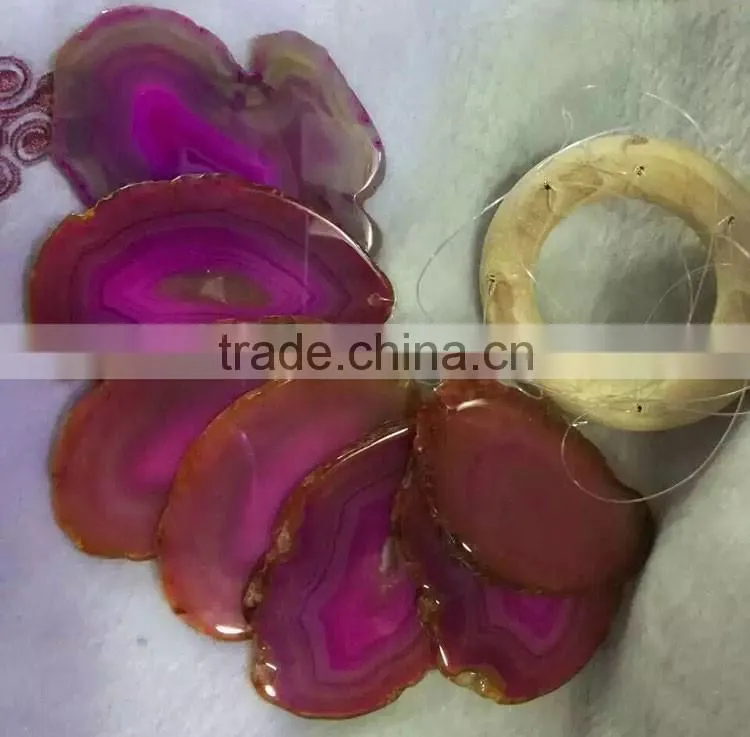 Natural Agate Slices Windbell for Decor Gemstones Wind Chimes