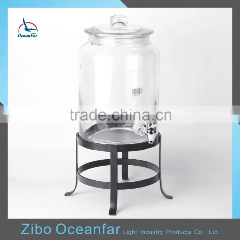 Sealing Custom Glass Drink Dispenser Bulk Cheap Glass Storage Jar with Tap