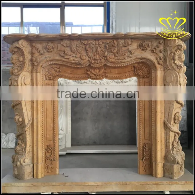 Marble fireplace boutique European door cover Luxury mantel interior decoration