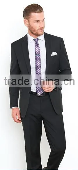 High quality custom tailored black men suit for wedding groom mens wedding suit