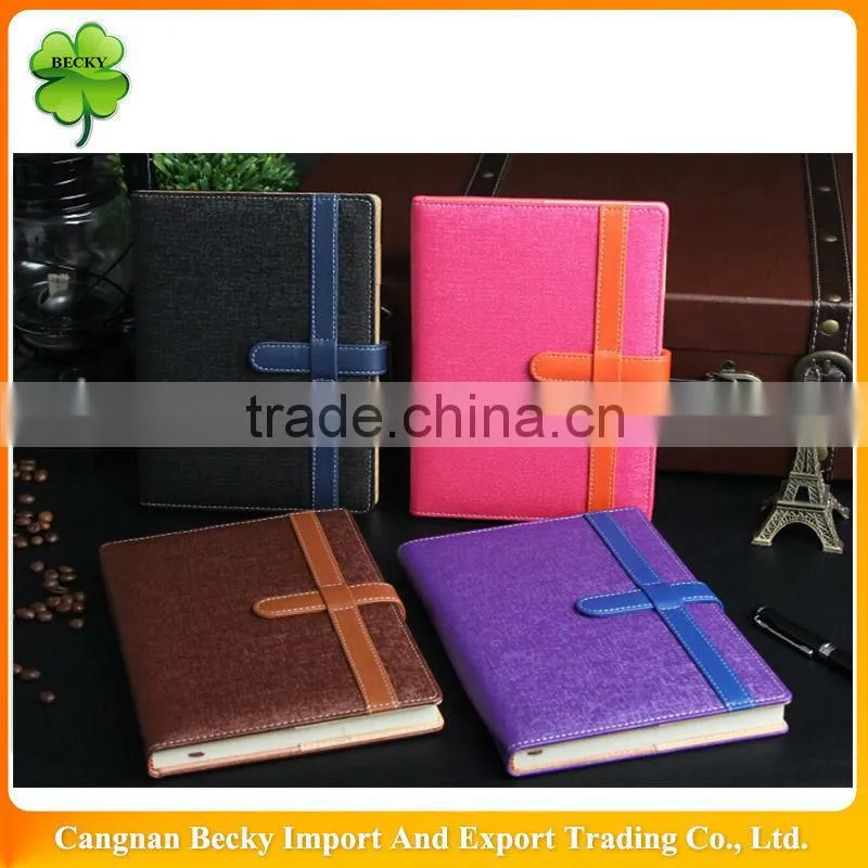 New colorful cover decorative pu leather writing notepad manufacturer for office or student
