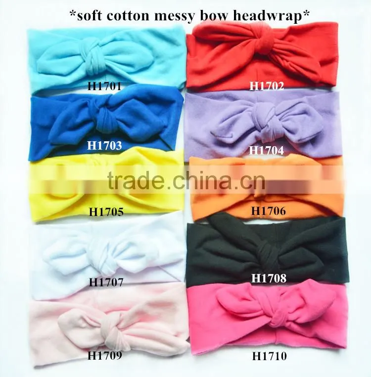 Fancy sequin bowkont headwraps - wide cotton fabric big bow elastic headband